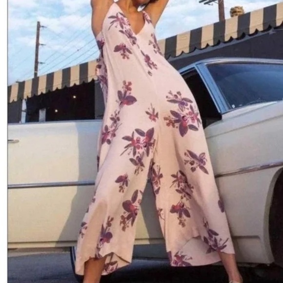 Free People Pants - Free People Dream Big Wide Leg Cropped V-Neck Jumpsuit